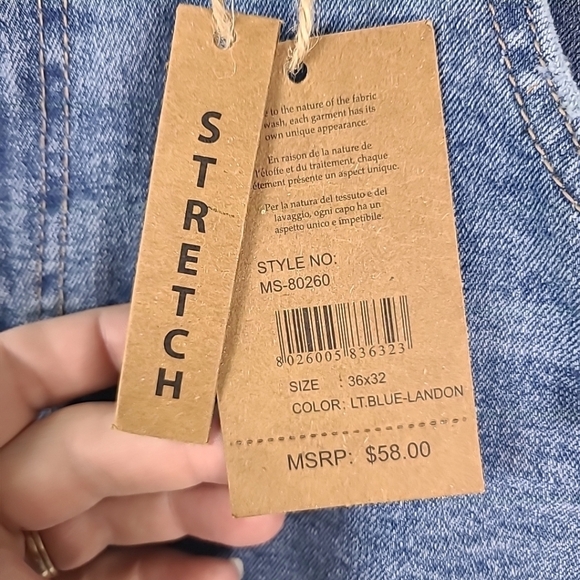 NWT M.Society Men's Size 36X32 Skinny Fit Sam Denim Jeans - Picture 4 of 8